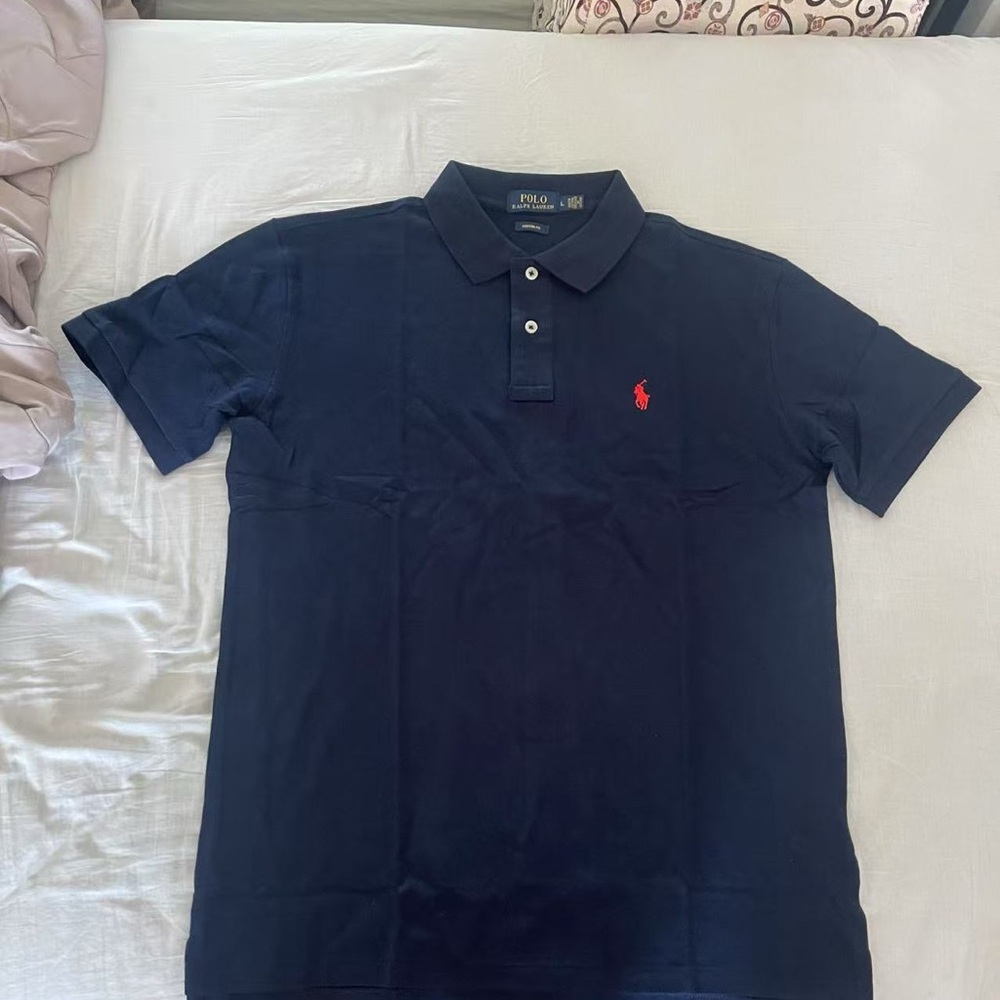 Polo Ralph Lauren Shirt Mens Navy Blue Short Sleeve Polo,new without tag  size L